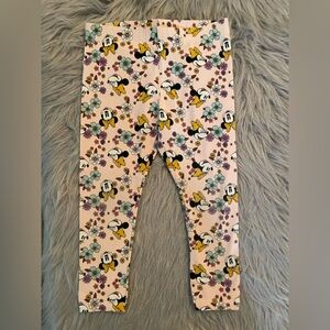 Disney Floral Minnie Leggings - Pink and Black